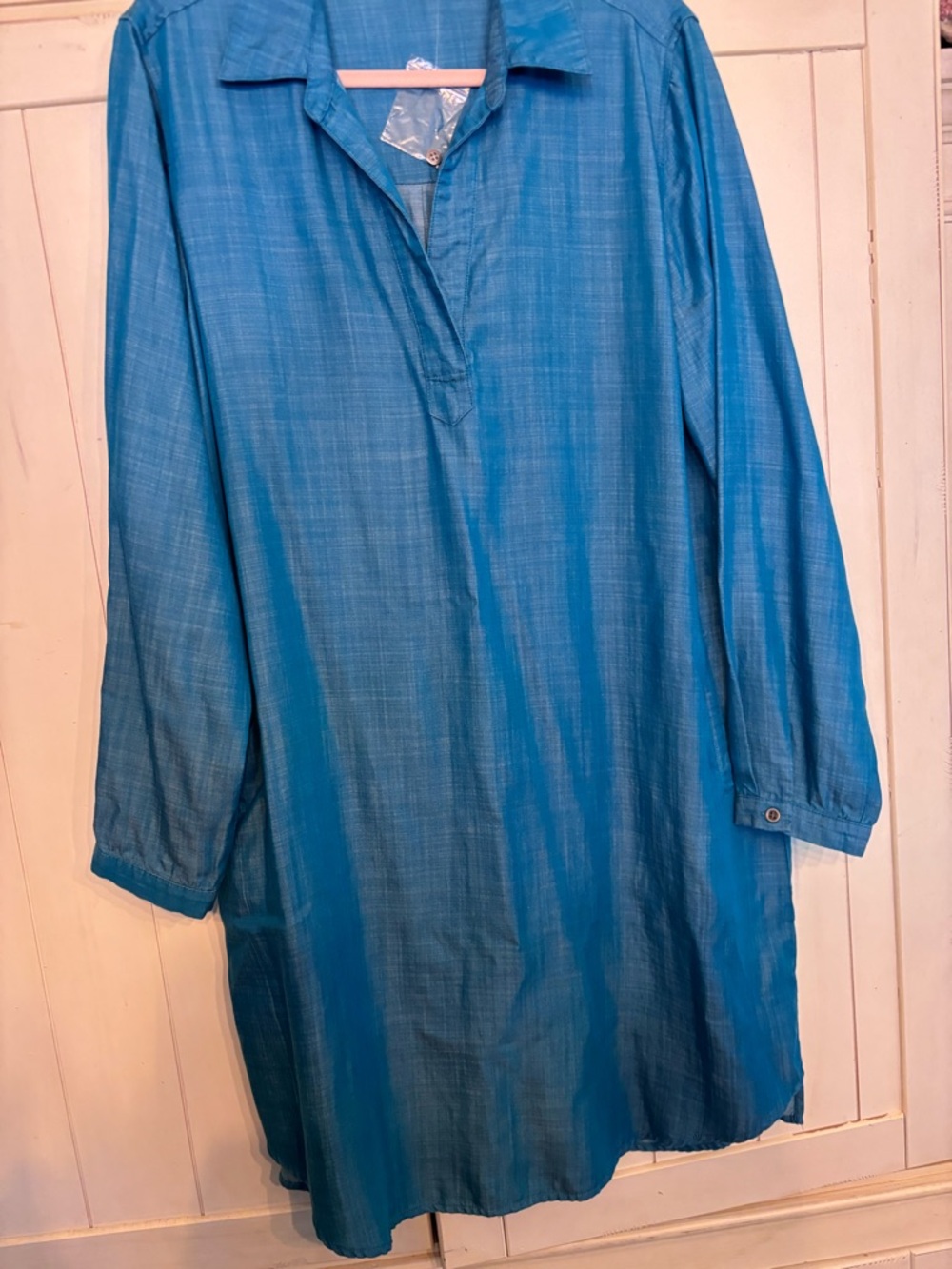 Soft Surroundings Teal Button-Front Tunic